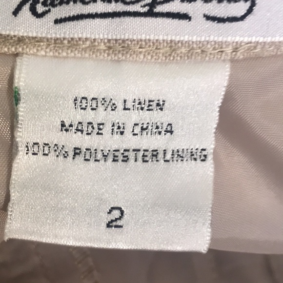 KATHRINE BARCLAY 100% Natural Linen Fully Lined 10 Gore Skater Skirt Side Zipper - Picture 14 of 15